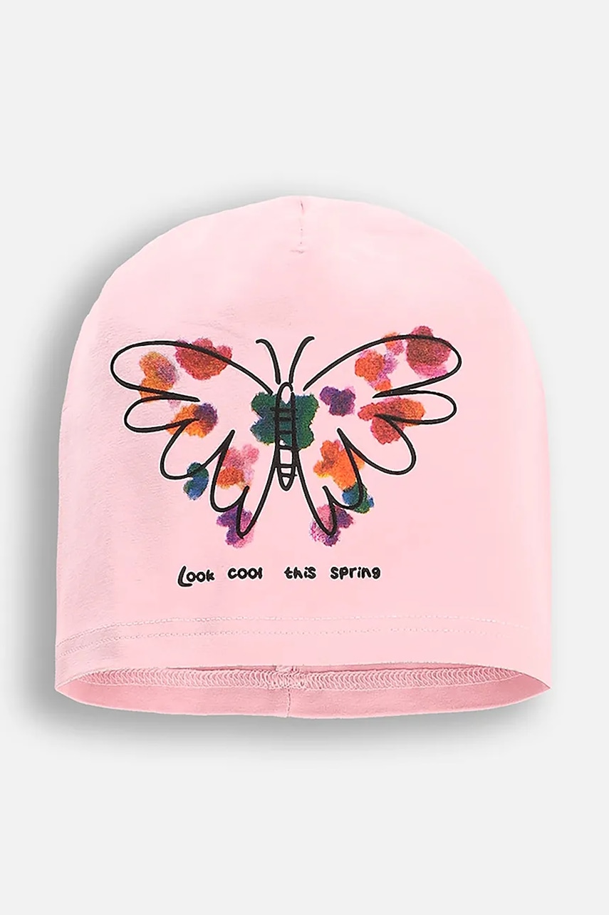 Coccodrillo căciulă culoarea roz, bumbac, din tesatura uni, ACCESSORIES SPRING GIRL