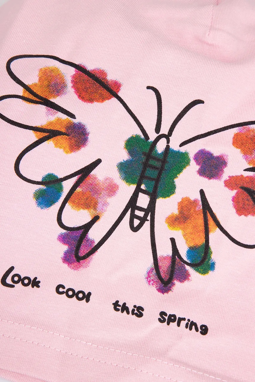 Шапка Coccodrillo цвет розовый из тонкого трикотажа хлопковое ACCESSORIES SPRING GIRL