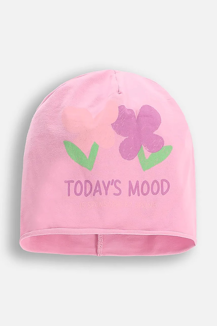 Coccodrillo căciulă culoarea roz, bumbac, din tesatura uni, ACCESSORIES SPRING GIRL