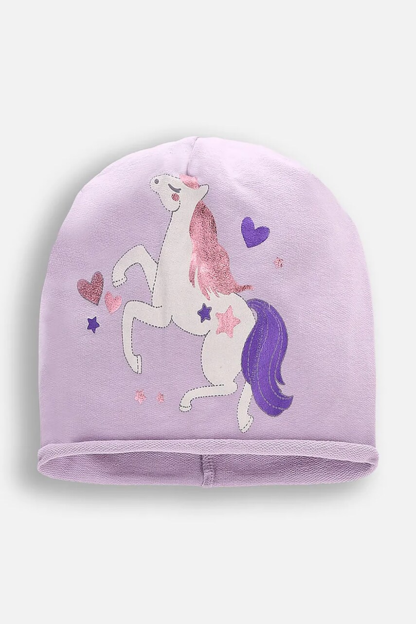 Coccodrillo căciulă culoarea violet, bumbac, din tesatura uni, ACCESSORIES SPRING GIRL