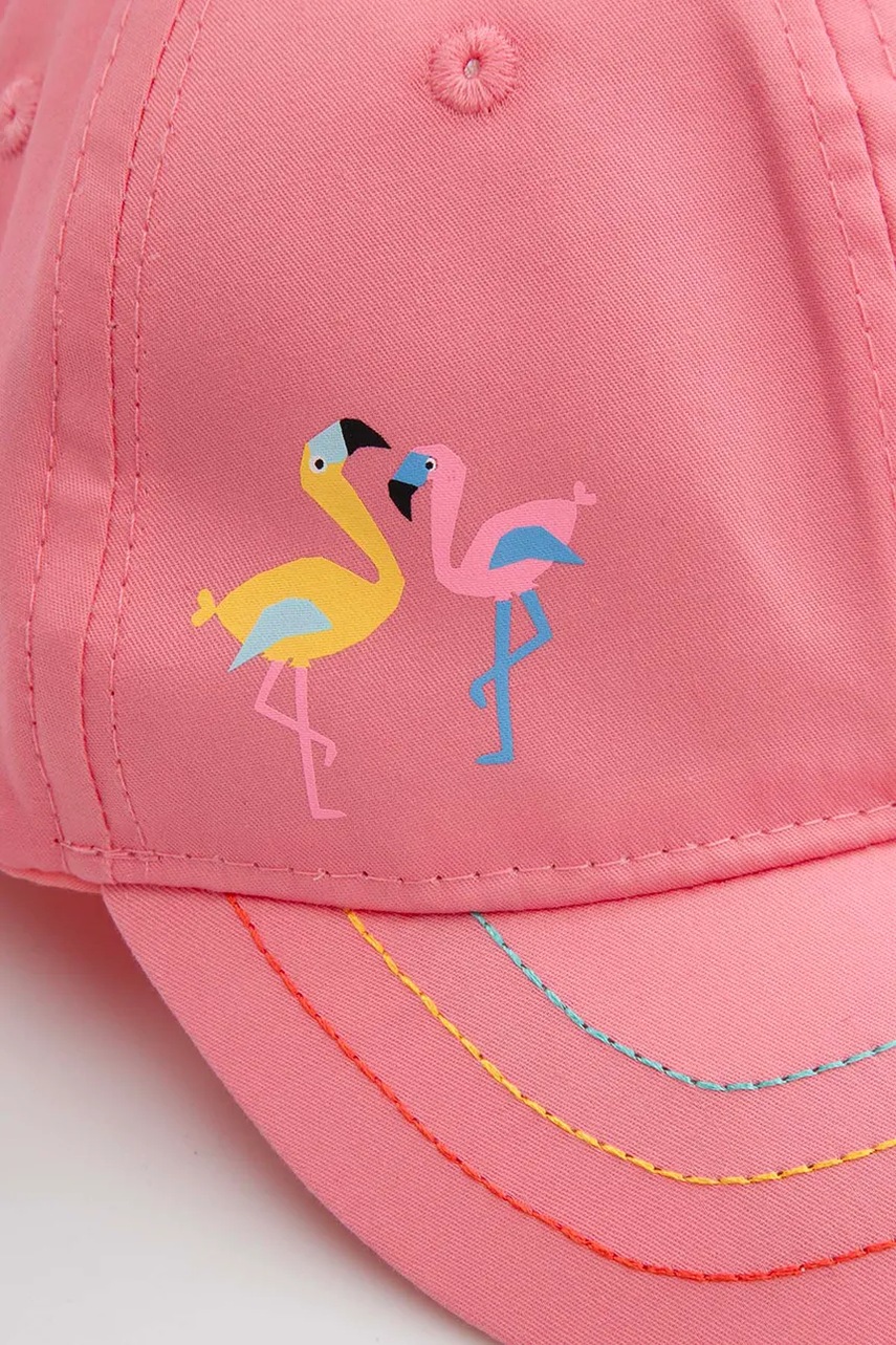 Детская хлопковая кепка Coccodrillo цвет розовый с принтом ACCESSORIES SUMMER GIRL