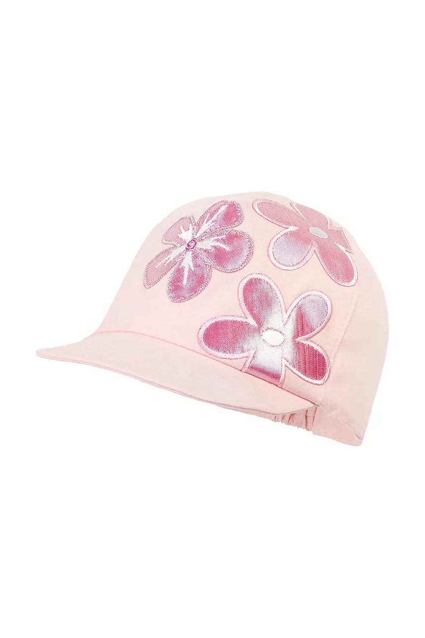 Детская хлопковая кепка Jamiks JESSE цвет розовый с принтом JLH099