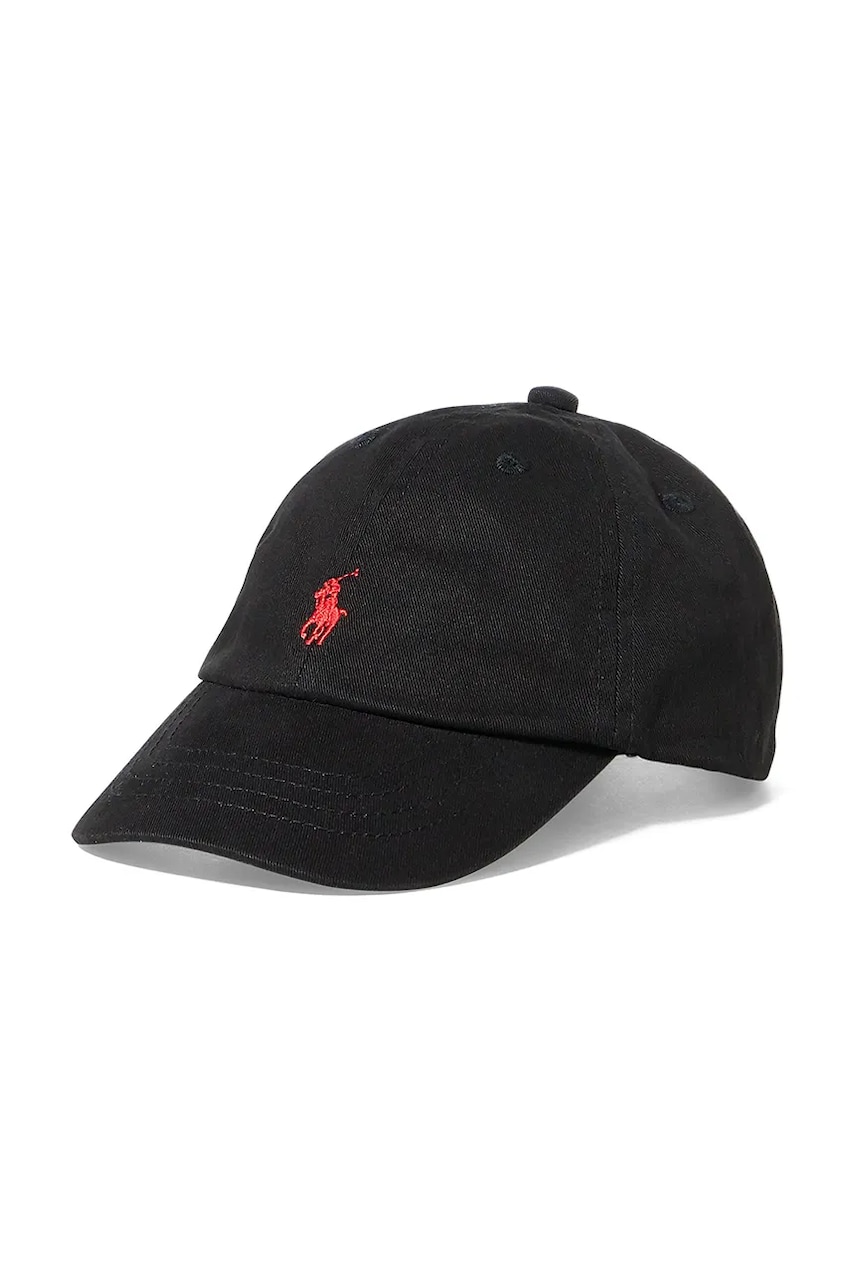 Levně Dětská bavlněná kšiltovka Polo Ralph Lauren černá barva, s aplikací, 320552489005