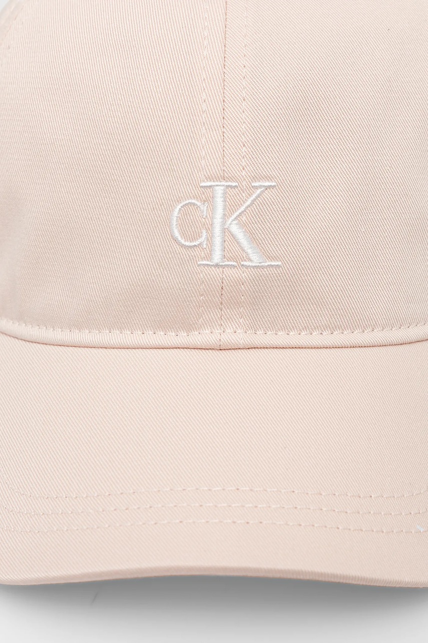 Детская хлопковая кепка Calvin Klein Jeans цвет розовый однотонная IU0IU00150