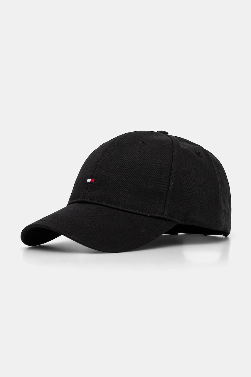 Levně Dětská bavlněná kšiltovka Tommy Hilfiger černá barva, AU0AU01528