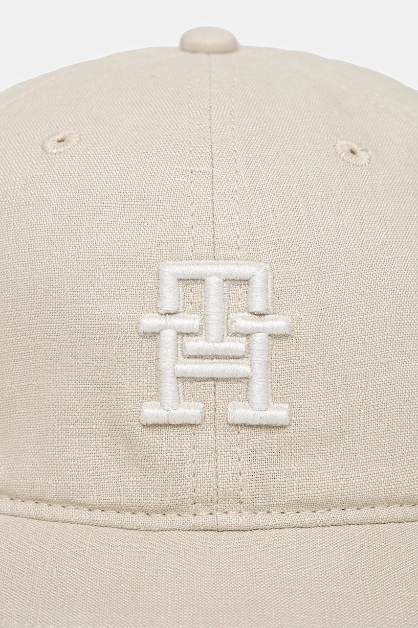 Детская хлопковая кепка Tommy Hilfiger цвет белый однотонная AU0AU01954 Детская хлопковая кепка Tommy Hilfiger цвет белый однотонная AU0AU01954