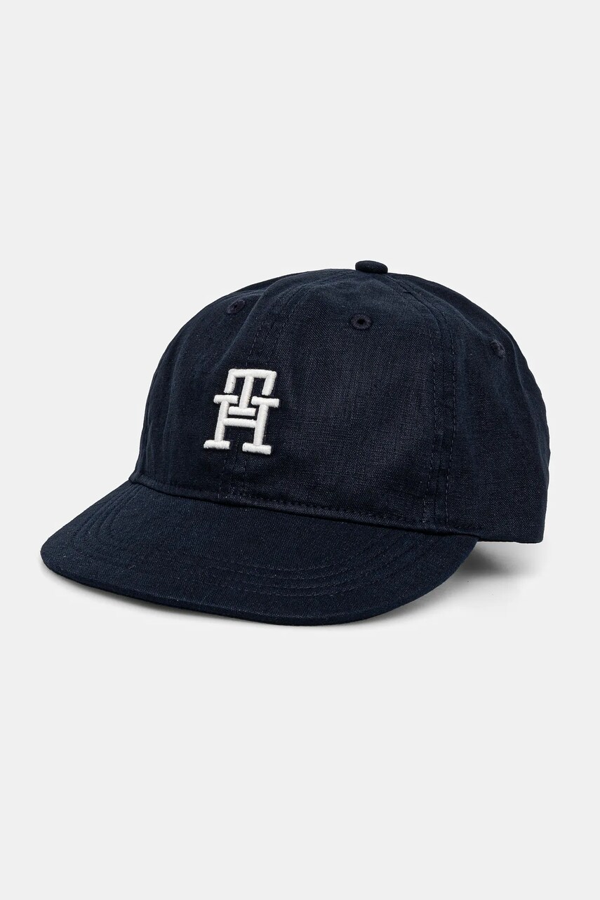 Levně Dětská bavlněná kšiltovka Tommy Hilfiger tmavomodrá barva, AU0AU01954