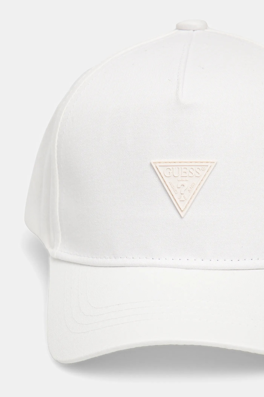 Дитяча бавовняна кепка Guess колір білий з аплікацією H5RZ00 WO08O