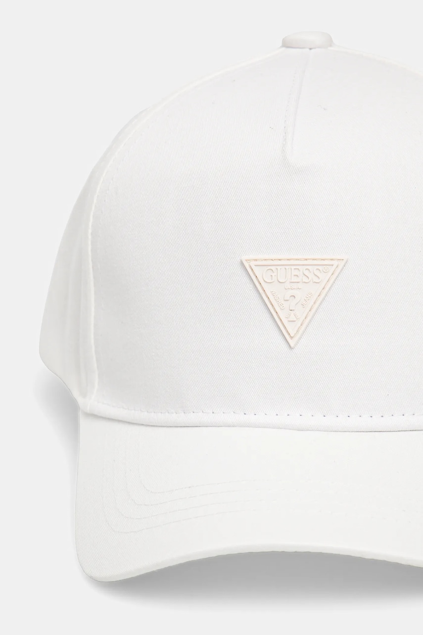 Детская хлопковая кепка Guess цвет белый с аппликацией H5RZ00 WO08O Детская хлопковая кепка Guess цвет белый с аппликацией H5RZ00 WO08O