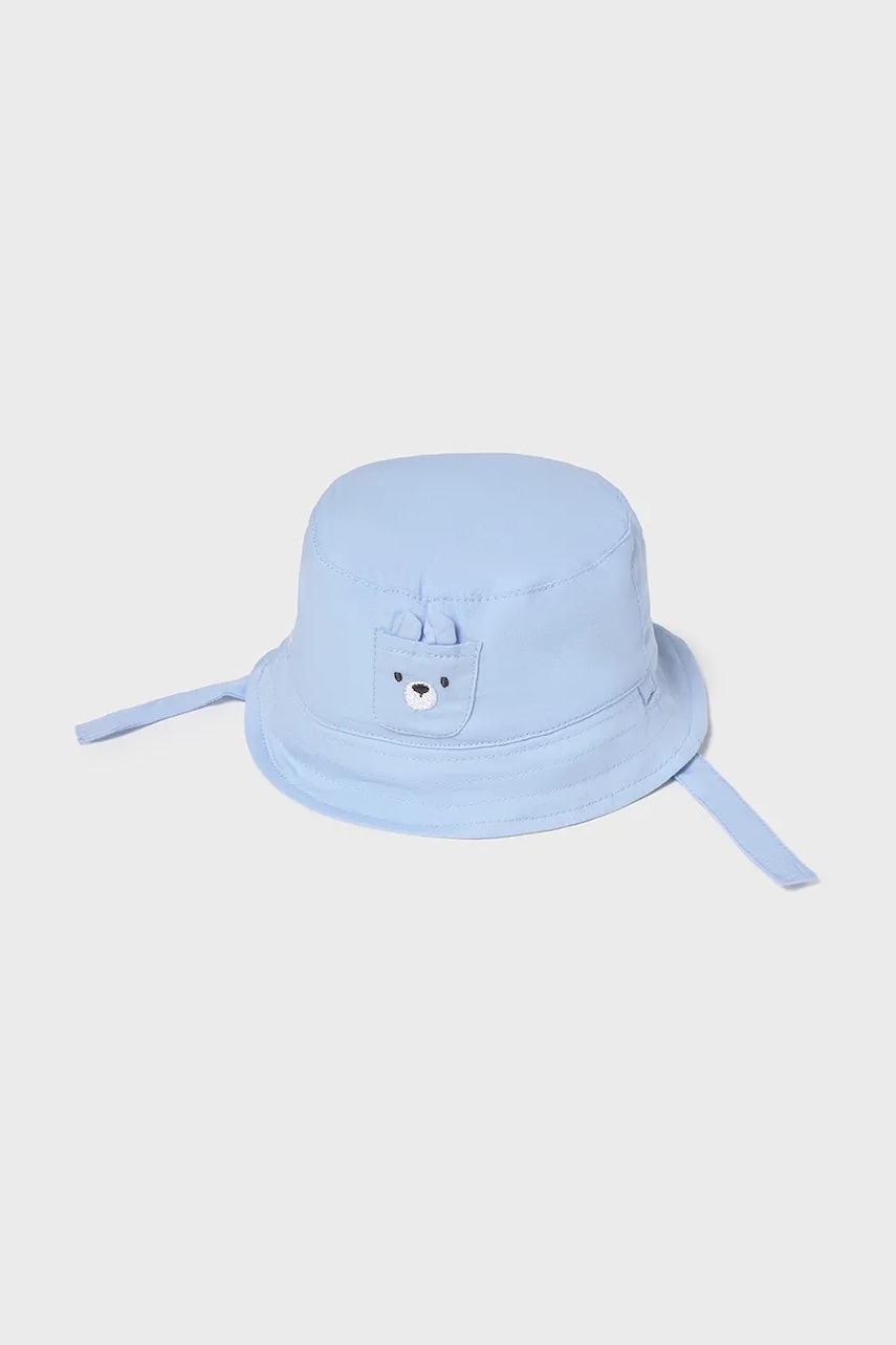 Bavlněný klobouk pro miminko Mayoral Newborn modrá barva, 9881