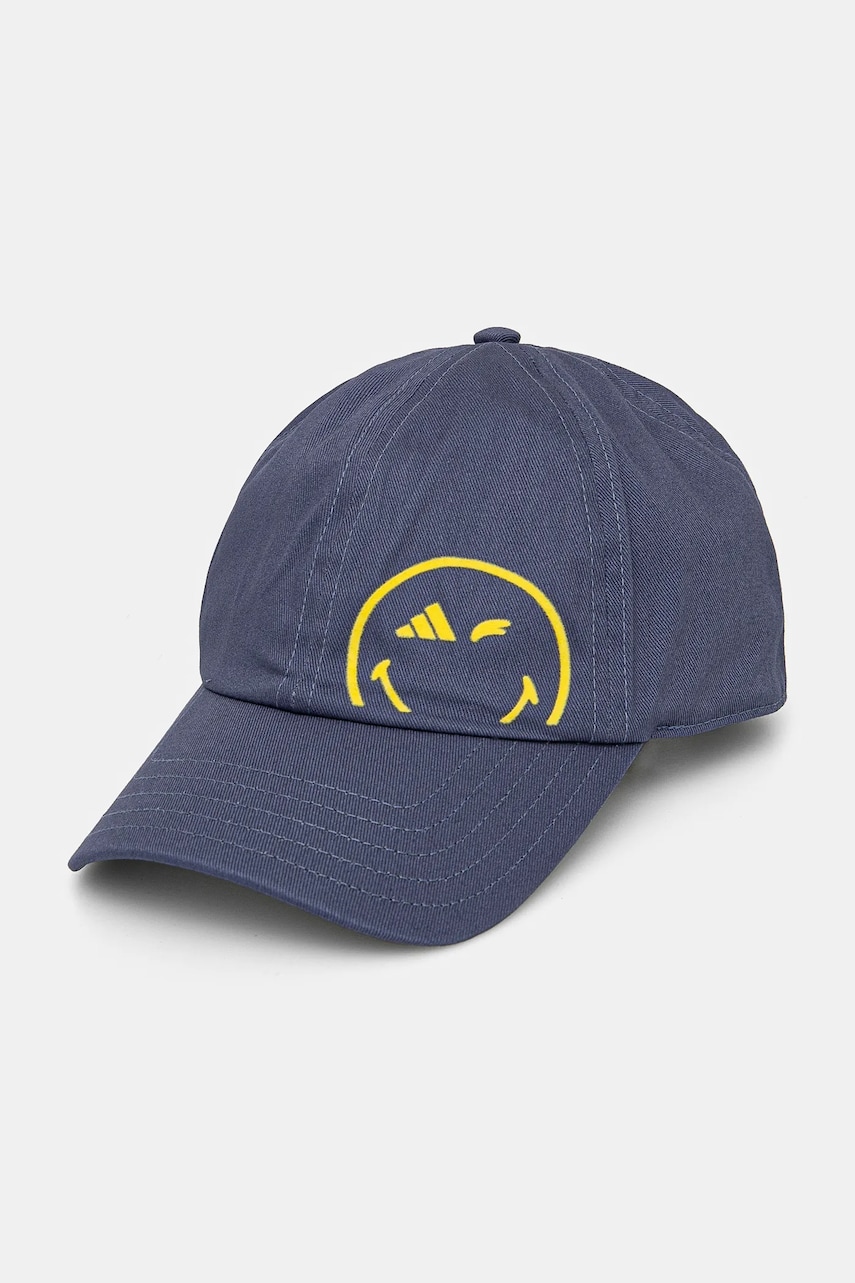 adidas Performance șapcă din bumbac pentru copii SMILEY culoarea albastru marin, cu imprimeu, JG5803 adidas Performance șapcă din bumbac pentru copii SMILEY culoarea albastru marin, cu imprimeu, JG5803