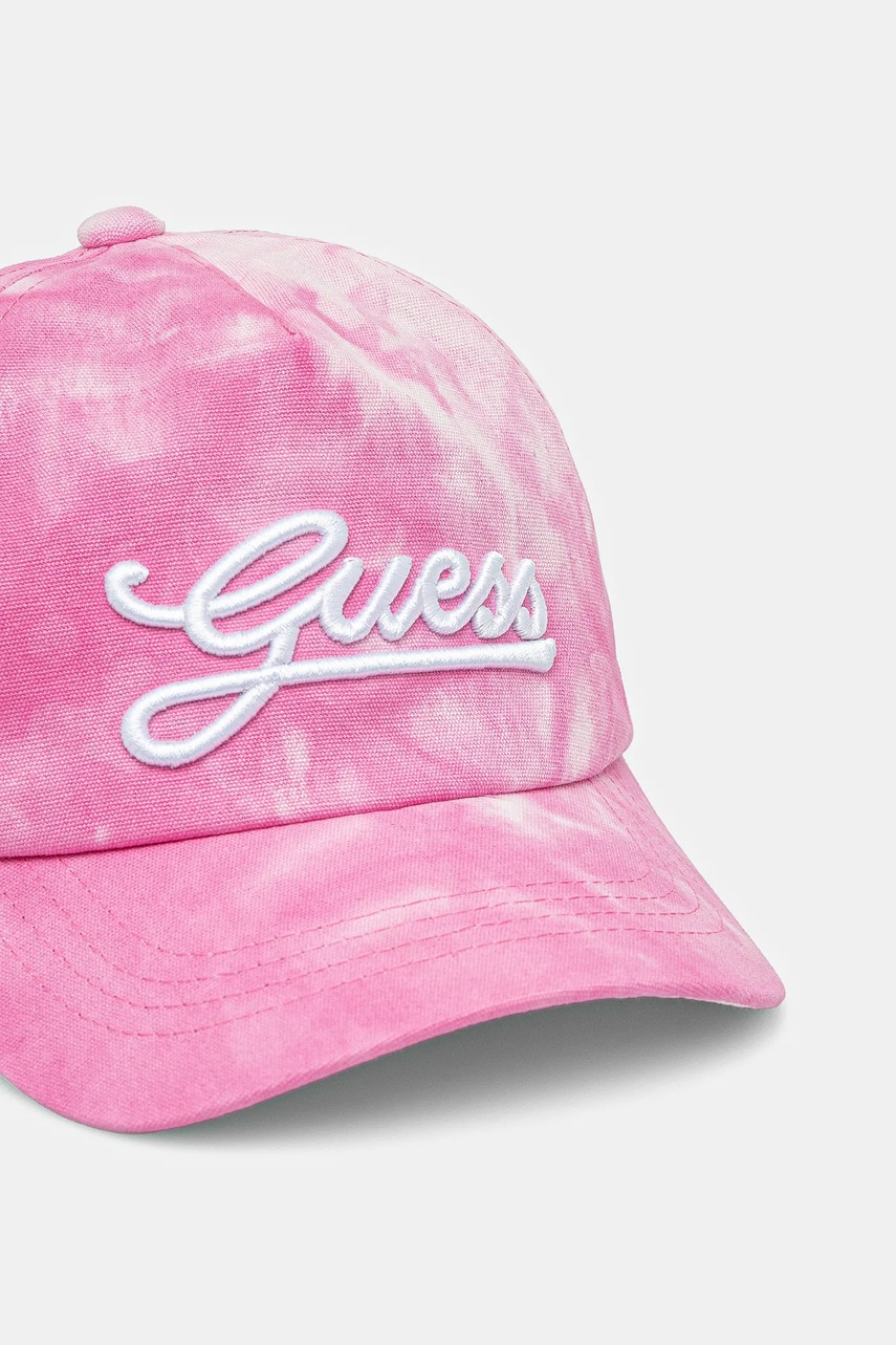 Детская хлопковая кепка Guess цвет розовый узор H5GZ00 WH8W0
