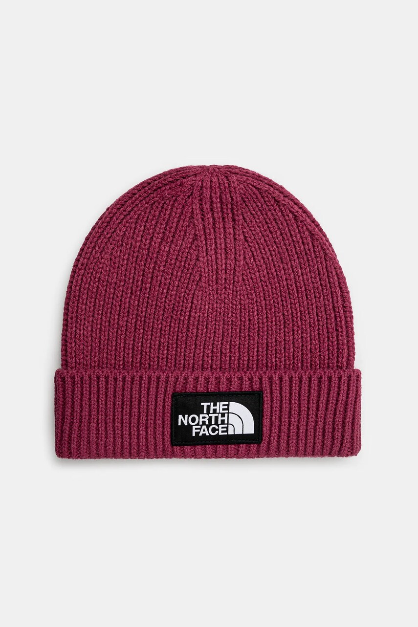 The North Face caciula KIDS TNF BOX LOGO CUFFED BEANIE culoarea roz, NF0A7WGC6EO1