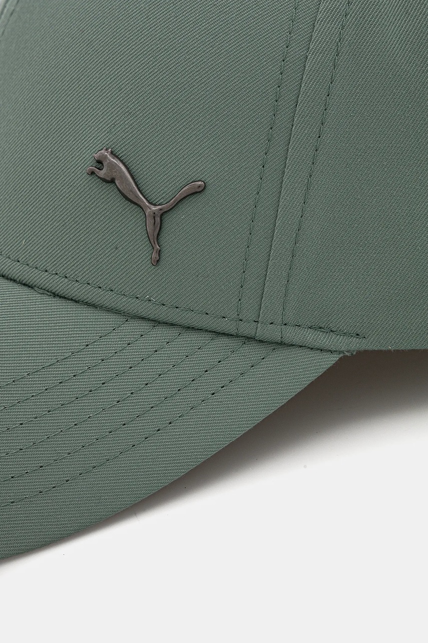 Детская кепка Puma ESS METAL CAT BB Cap цвет зелёный с аппликацией 026116