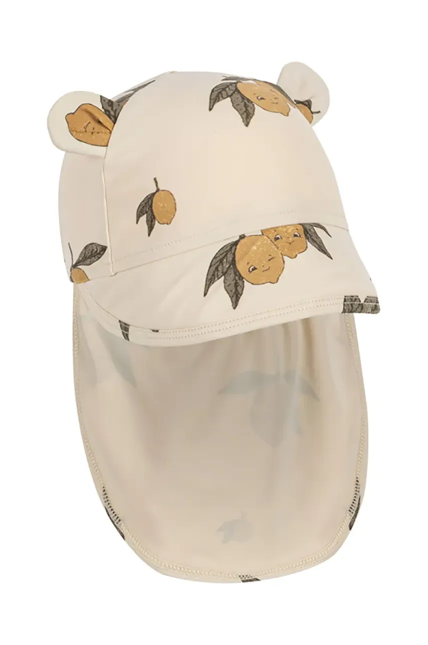 Konges Sløjd caciula copii ASTER BEAR SUN HAT GRS culoarea bej, modelator, KS102477