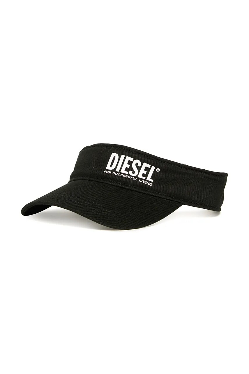 Diesel vizor din bumbac pentru copii FDELS HAT culoarea negru, cu imprimeu, J02126