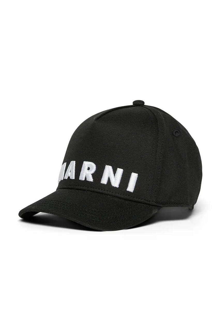 Marni sapca din bumbac pentru copii MF38U HAT culoarea negru, cu imprimeu, M01470