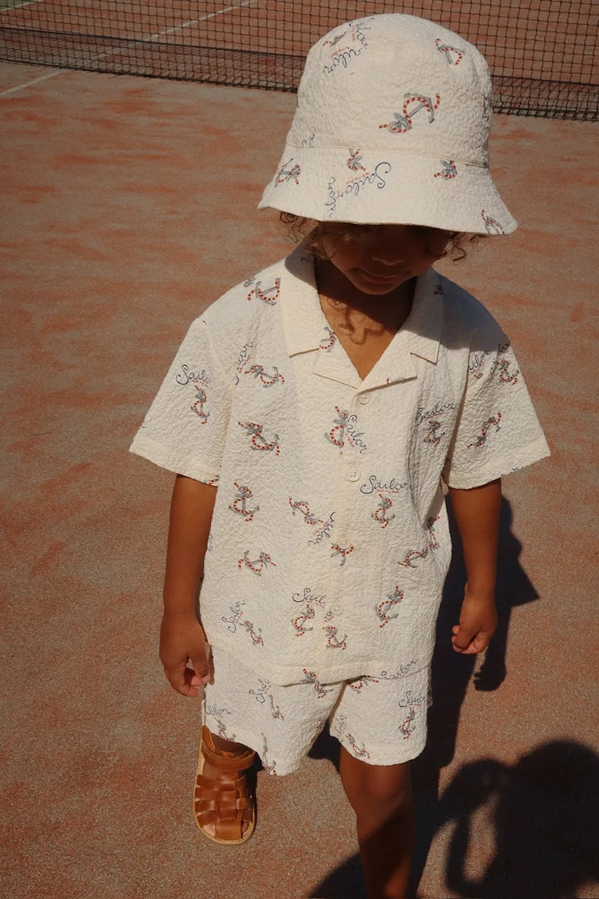 Konges Sløjd pălărie copii ELLIOT BUCKET HAT GOTS culoarea bej, KS103076 Konges Sløjd pălărie copii ELLIOT BUCKET HAT GOTS culoarea bej, KS103076
