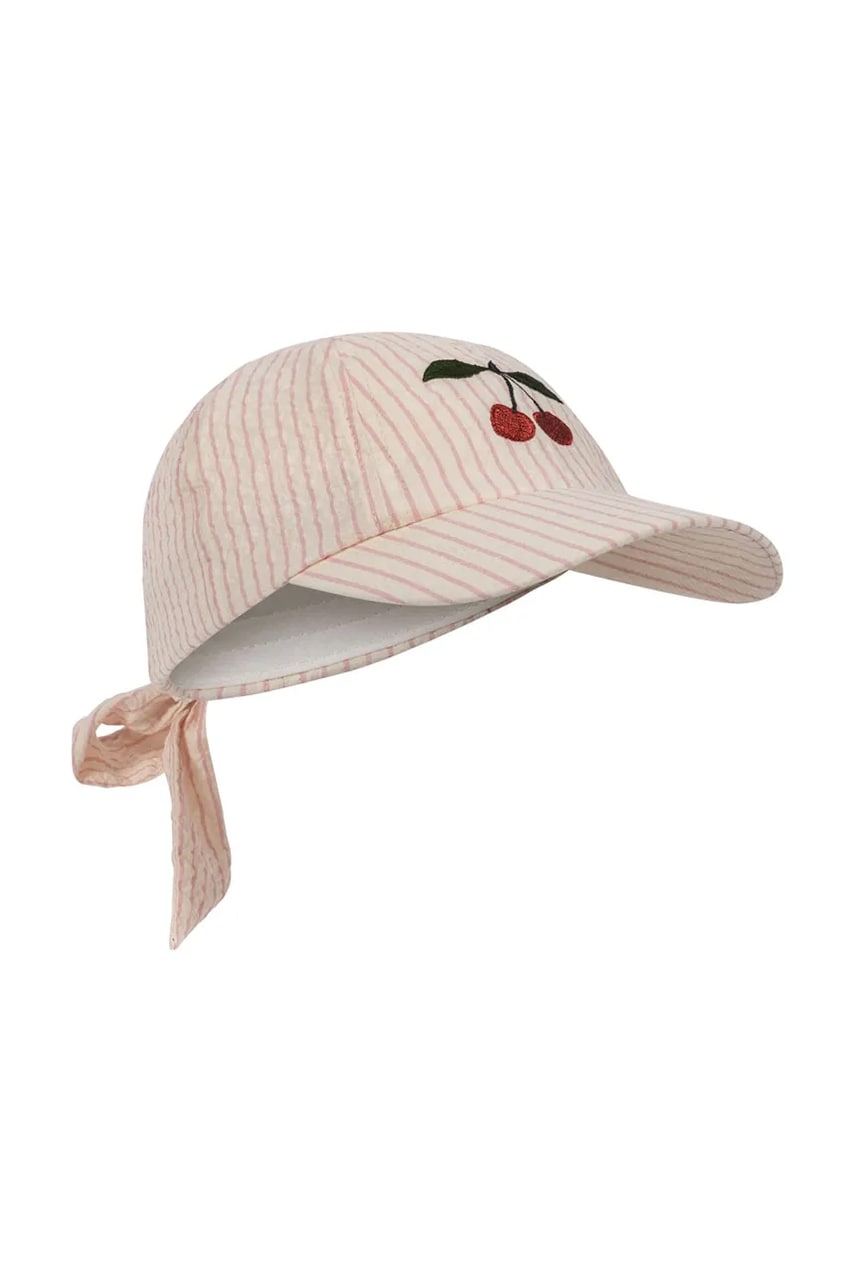 Konges Sløjd șapcă de baseball pentru copii ELLIE BOW CAP GOTS culoarea bej, cu imprimeu, KS103078 Konges Sløjd șapcă de baseball pentru copii ELLIE BOW CAP GOTS culoarea bej, cu imprimeu, KS103078