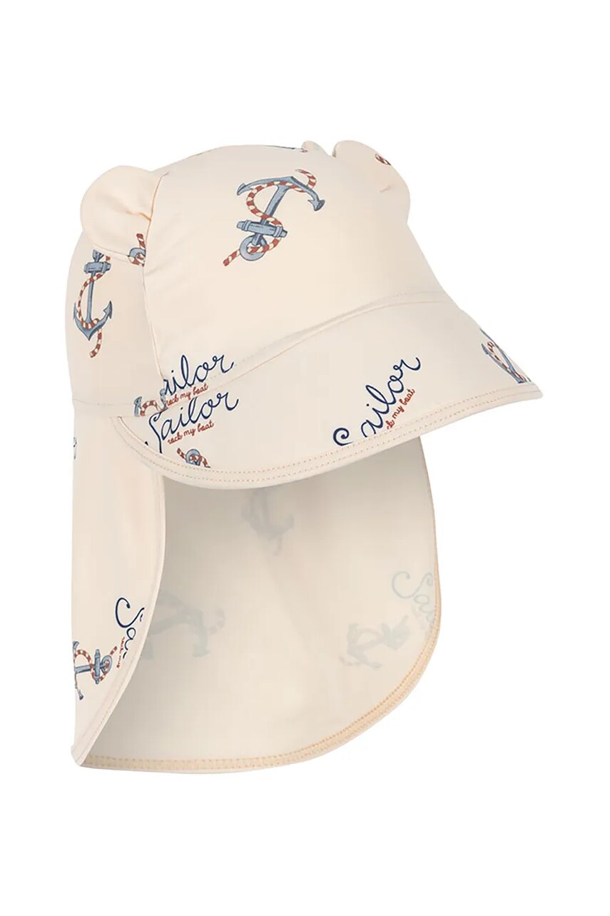 Levně Dětská baseballová čepice Konges Sløjd ASTER BEAR SWIM HAT GRS béžová barva, KS103269