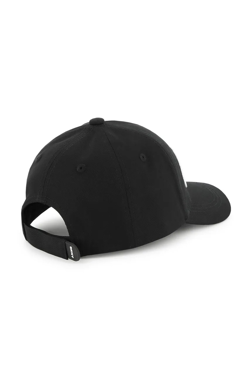 Дитяча бавовняна кепка Dkny колір чорний з принтом D62100