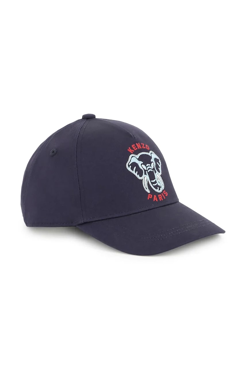 Kenzo Kids șapcă din bumbac pentru copii culoarea albastru marin, cu imprimeu, K60880 Kenzo Kids șapcă din bumbac pentru copii culoarea albastru marin, cu imprimeu, K60880