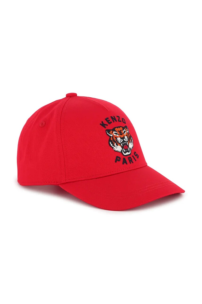 Kenzo Kids șapcă din bumbac pentru copii culoarea rosu, cu imprimeu, K60880 Kenzo Kids șapcă din bumbac pentru copii culoarea rosu, cu imprimeu, K60880