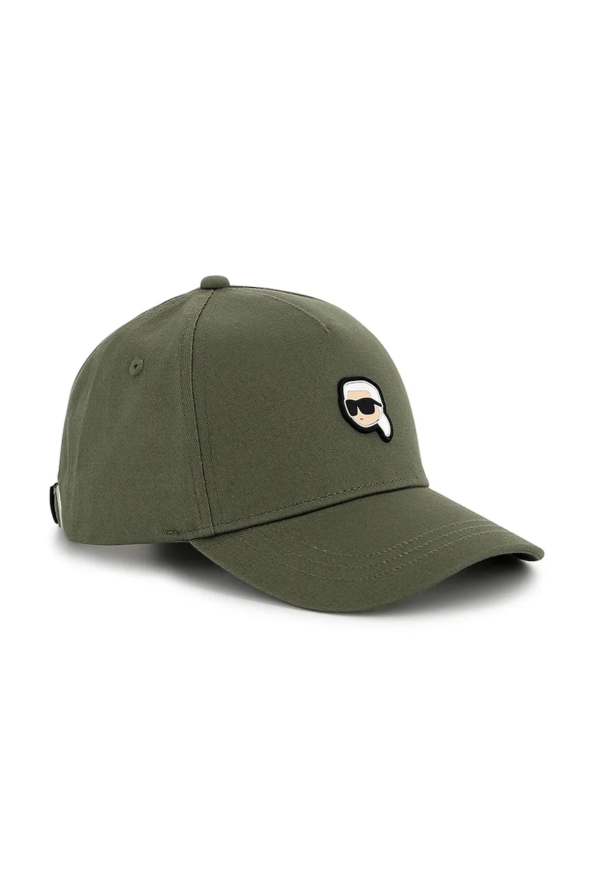 Karl Lagerfeld șapcă din bumbac pentru copii culoarea verde, cu imprimeu, Z30398 Karl Lagerfeld șapcă din bumbac pentru copii culoarea verde, cu imprimeu, Z30398