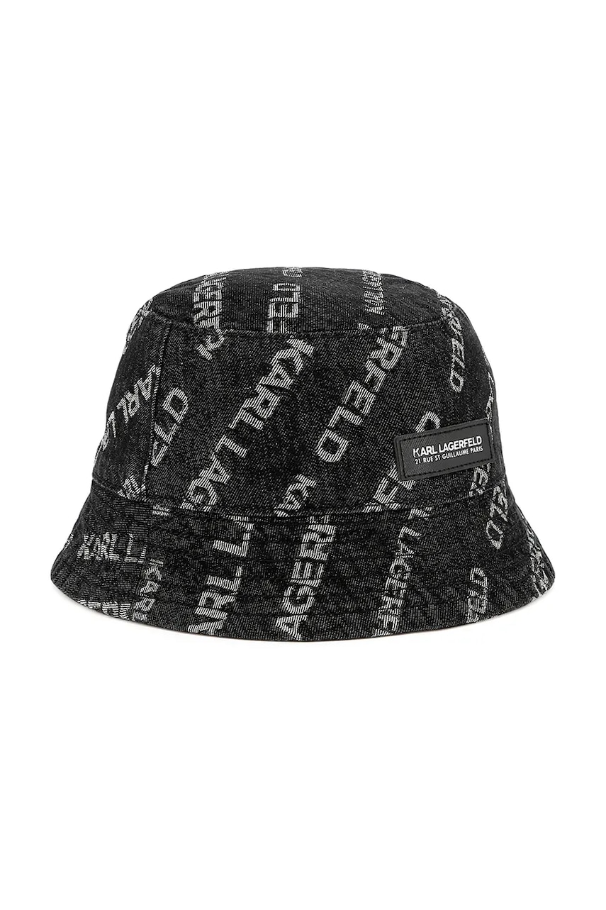 Детская хлопковая шляпа Karl Lagerfeld цвет чёрный хлопковая Z30399 Детская хлопковая шляпа Karl Lagerfeld цвет чёрный хлопковая Z30399