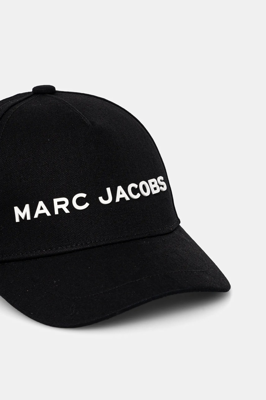 Дитяча бавовняна кепка Marc Jacobs колір чорний з аплікацією W60410
