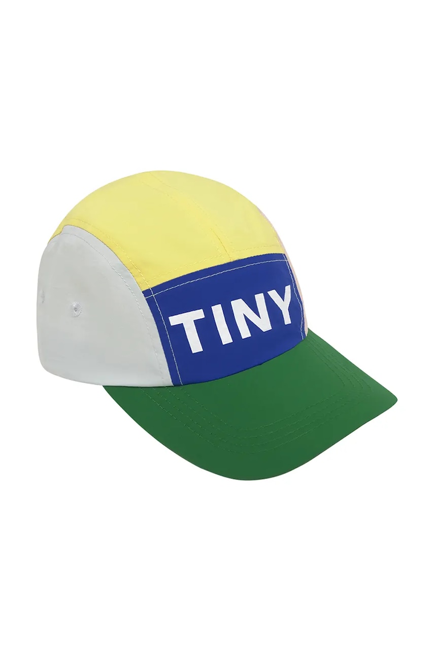 Tinycottons șapcă de baseball pentru copii COLOR BLOCK CAP culoarea verde, cu imprimeu, SS25-423 Tinycottons șapcă de baseball pentru copii COLOR BLOCK CAP culoarea verde, cu imprimeu, SS25-423