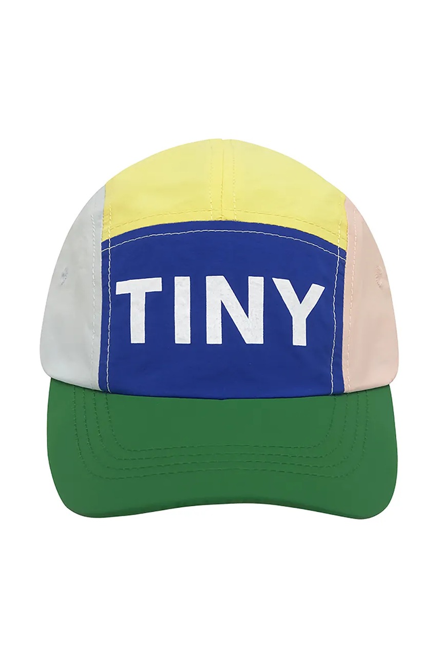 Дитяча кепка Tinycottons COLOR BLOCK CAP колір зелений з принтом SS25-423