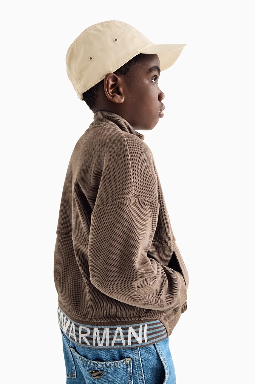 Хлопковая кепка Emporio Armani цвет бежевый однотонная EB000328 AF14016