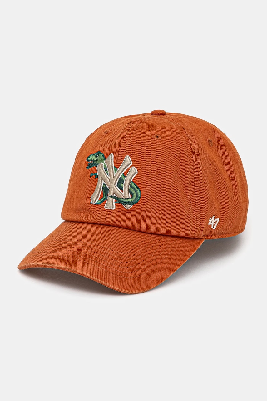 47 brand șapcă din bumbac pentru copii MLB New York Yankees culoarea maro, cu imprimeu, B-CRITC17GWS-H0-KIDS 47 brand șapcă din bumbac pentru copii MLB New York Yankees culoarea maro, cu imprimeu, B-CRITC17GWS-H0-KIDS