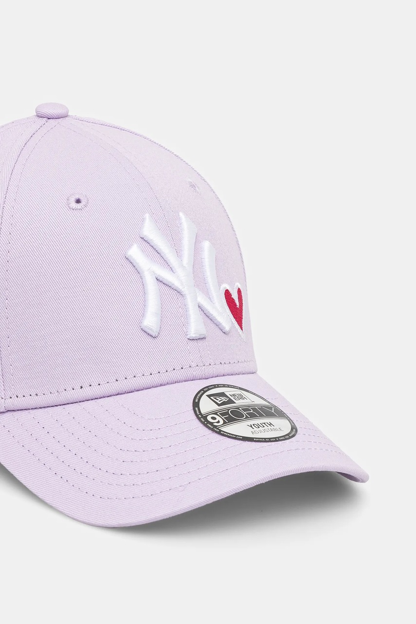 Детская хлопковая кепка New Era NEW YORK YANKEES цвет фиолетовый с аппликацией 60565275