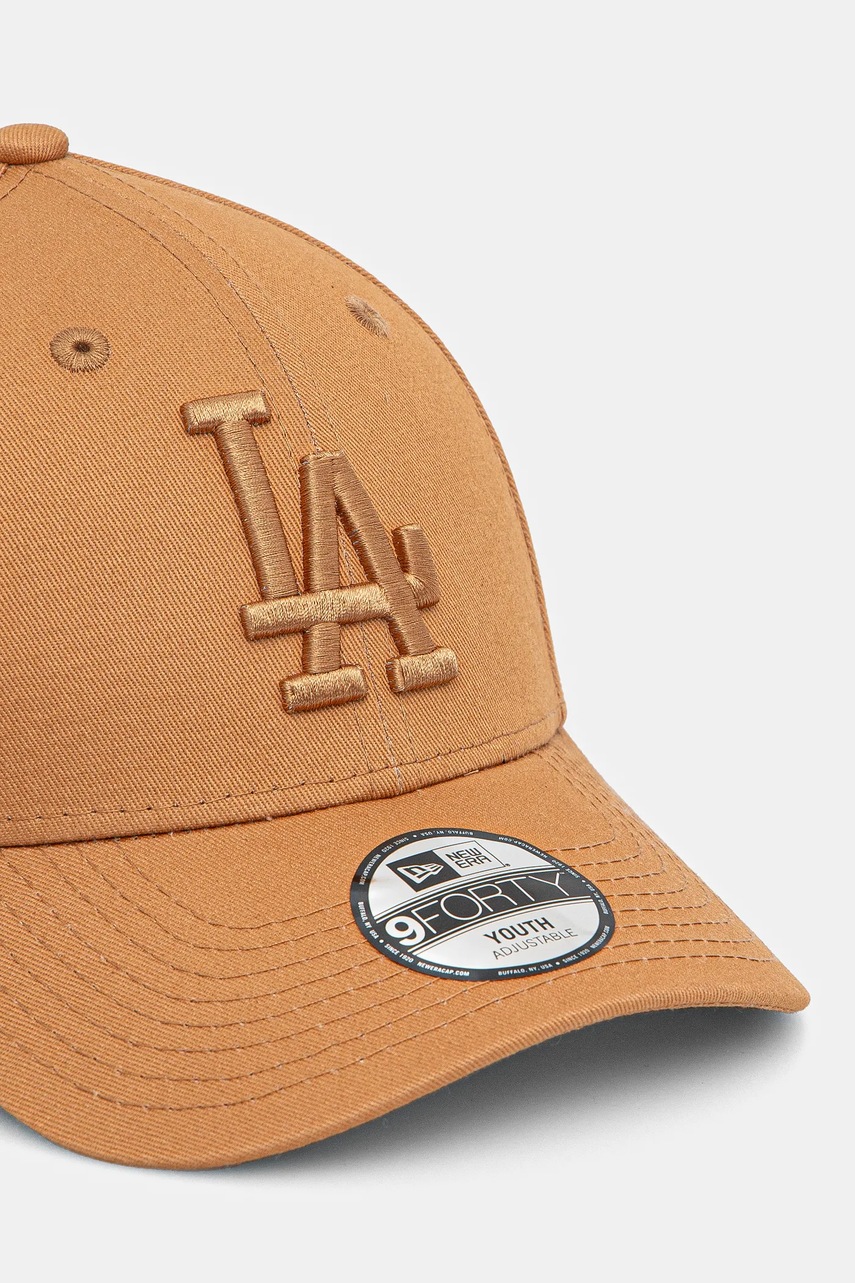 Хлопковая кепка New Era LOS ANGELES DODGERS цвет коричневый с аппликацией 60595472