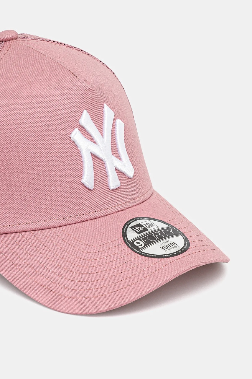 Хлопковая кепка New Era NEW YORK YANKEES цвет розовый с аппликацией 60595500