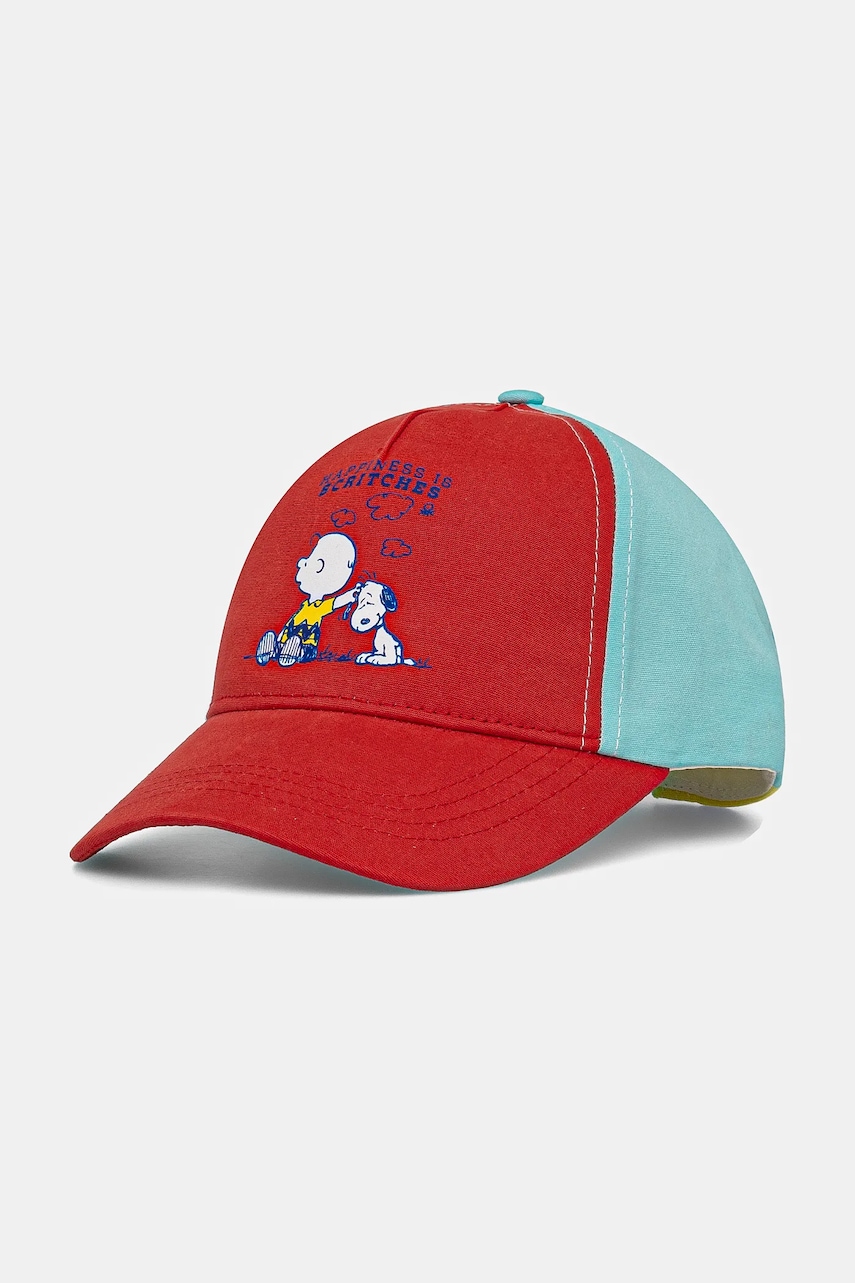 United Colors of Benetton șapcă din bumbac pentru copii culoarea rosu, cu imprimeu, 6LDDGA01B