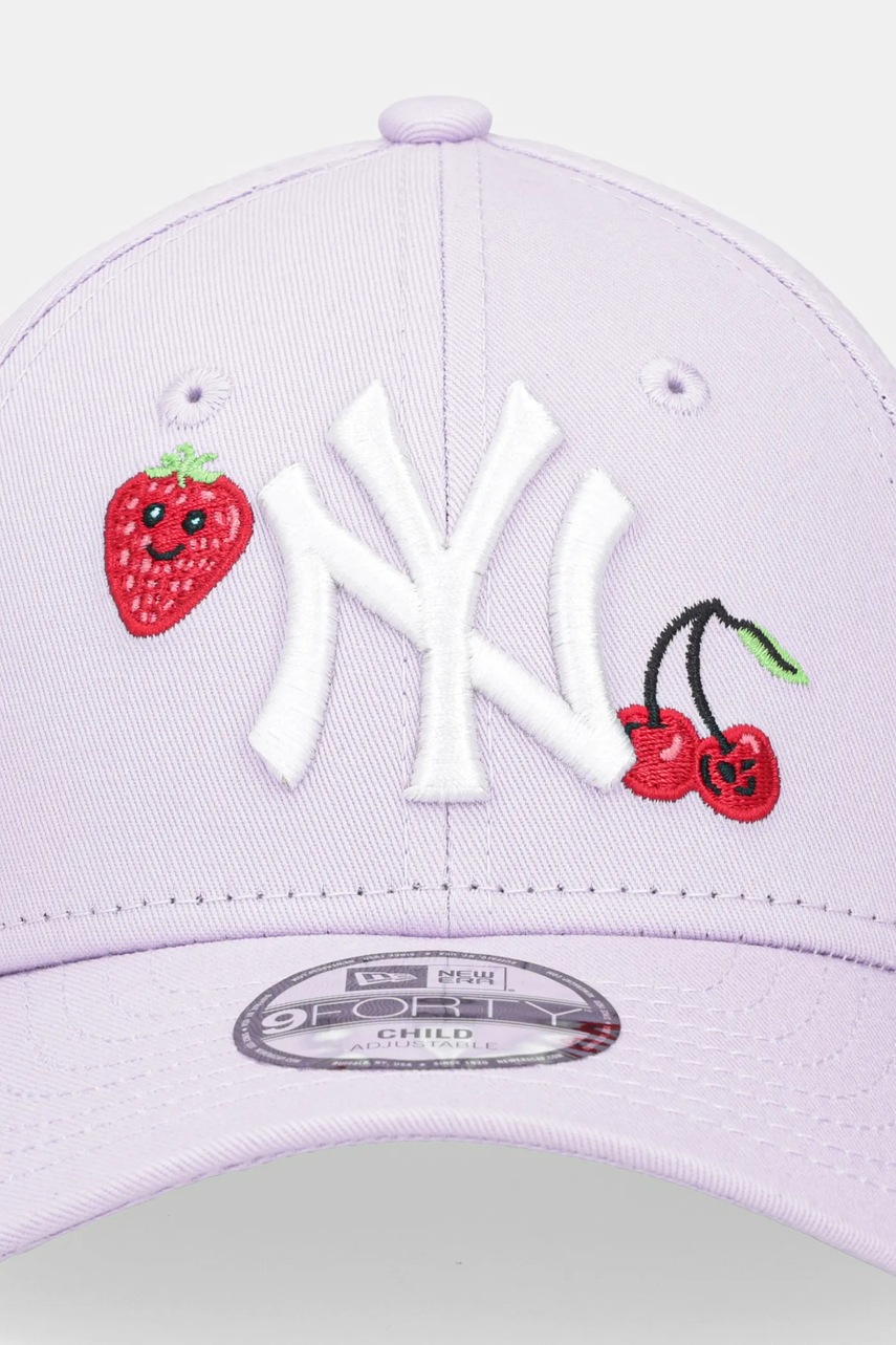 Детская хлопковая кепка New Era NEW YORK YANKEES цвет фиолетовый с аппликацией 60667515