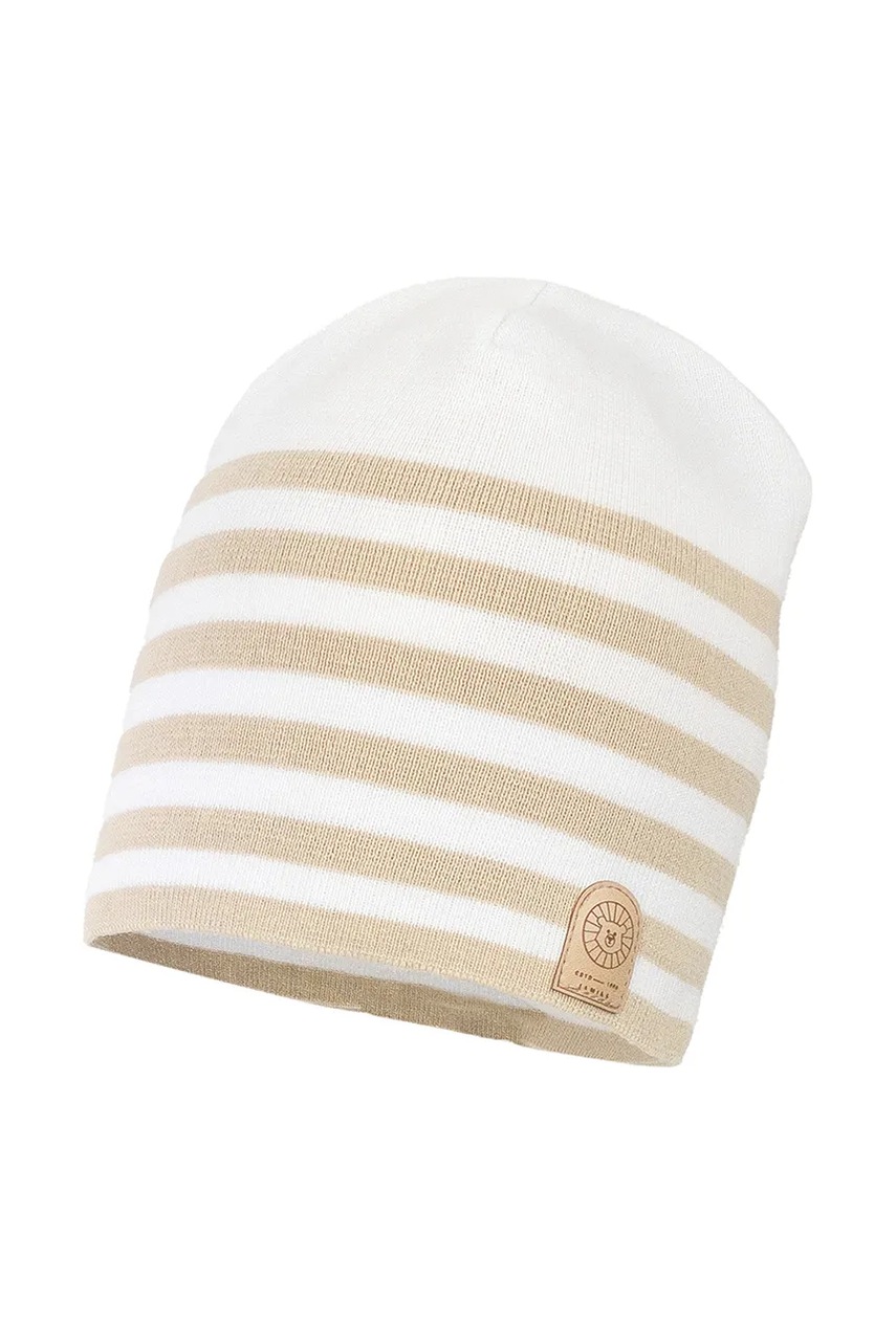 Детская хлопковая шапка Jamiks CHARBER цвет бежевый из тонкого трикотажа хлопковая JWH085