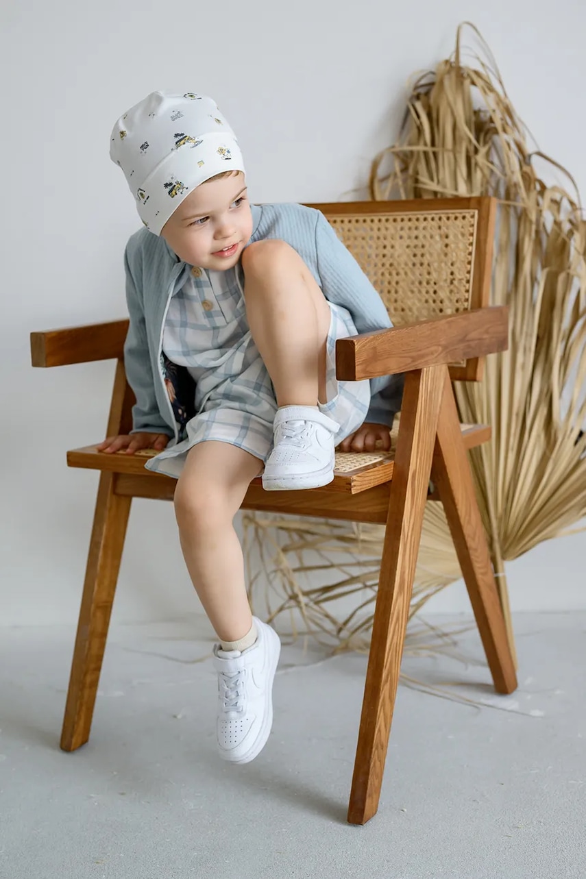 Jamiks caciula bebe JASON culoarea bej, din tesatura neteda, JWH054