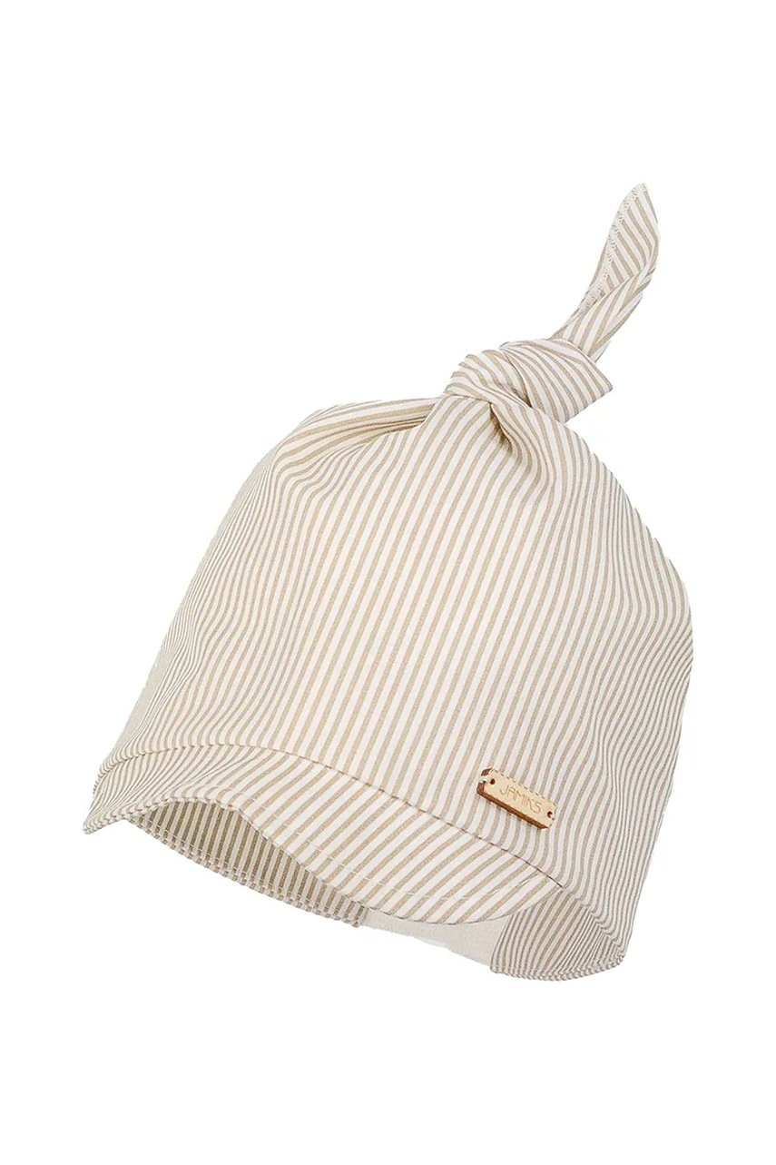 Детская хлопковая шапка Jamiks OZZY цвет бежевый из тонкого трикотажа хлопковая JLH162