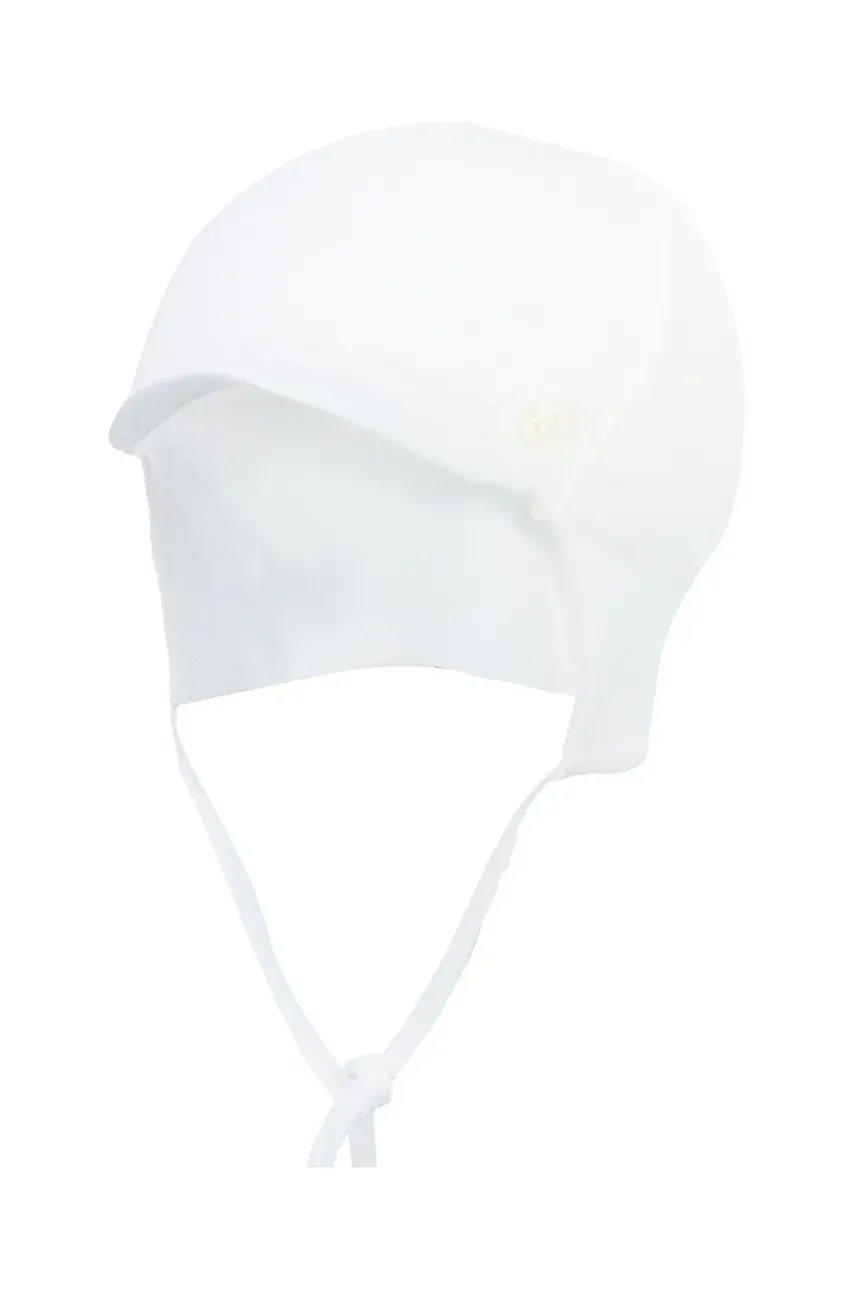 Jamiks caciula bebe PAULO culoarea alb, din tesatura neteda, JLH069