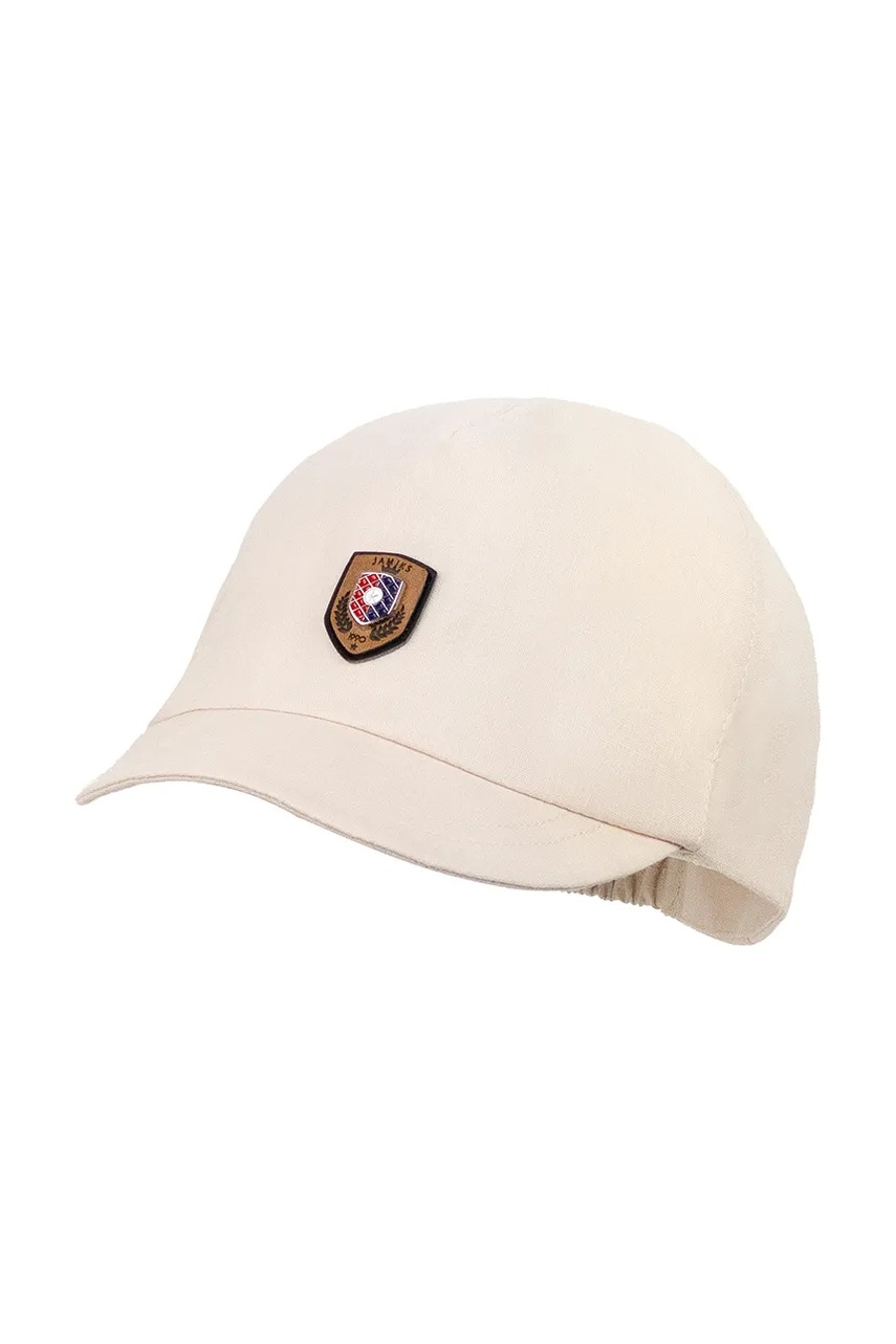 Детская хлопковая кепка Jamiks REMIK цвет бежевый из тонкого трикотажа хлопковая JLH102