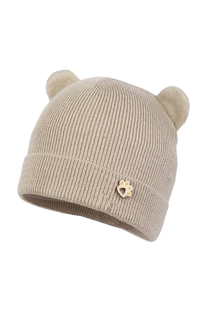 Jamiks caciula bebe TED culoarea bej, din tesatura neteda, JWH207