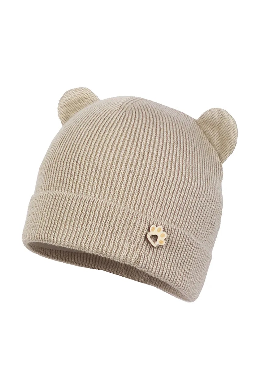 Jamiks caciula bebe TED culoarea bej, din tesatura neteda, JWH207