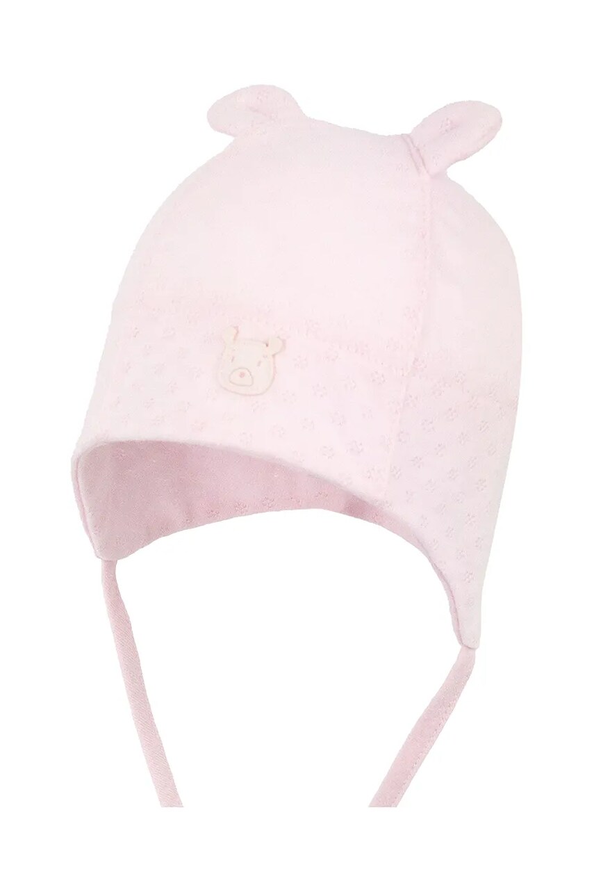 Jamiks caciula bebe VERONA culoarea roz, bumbac, din tesatura neteda, JLH066