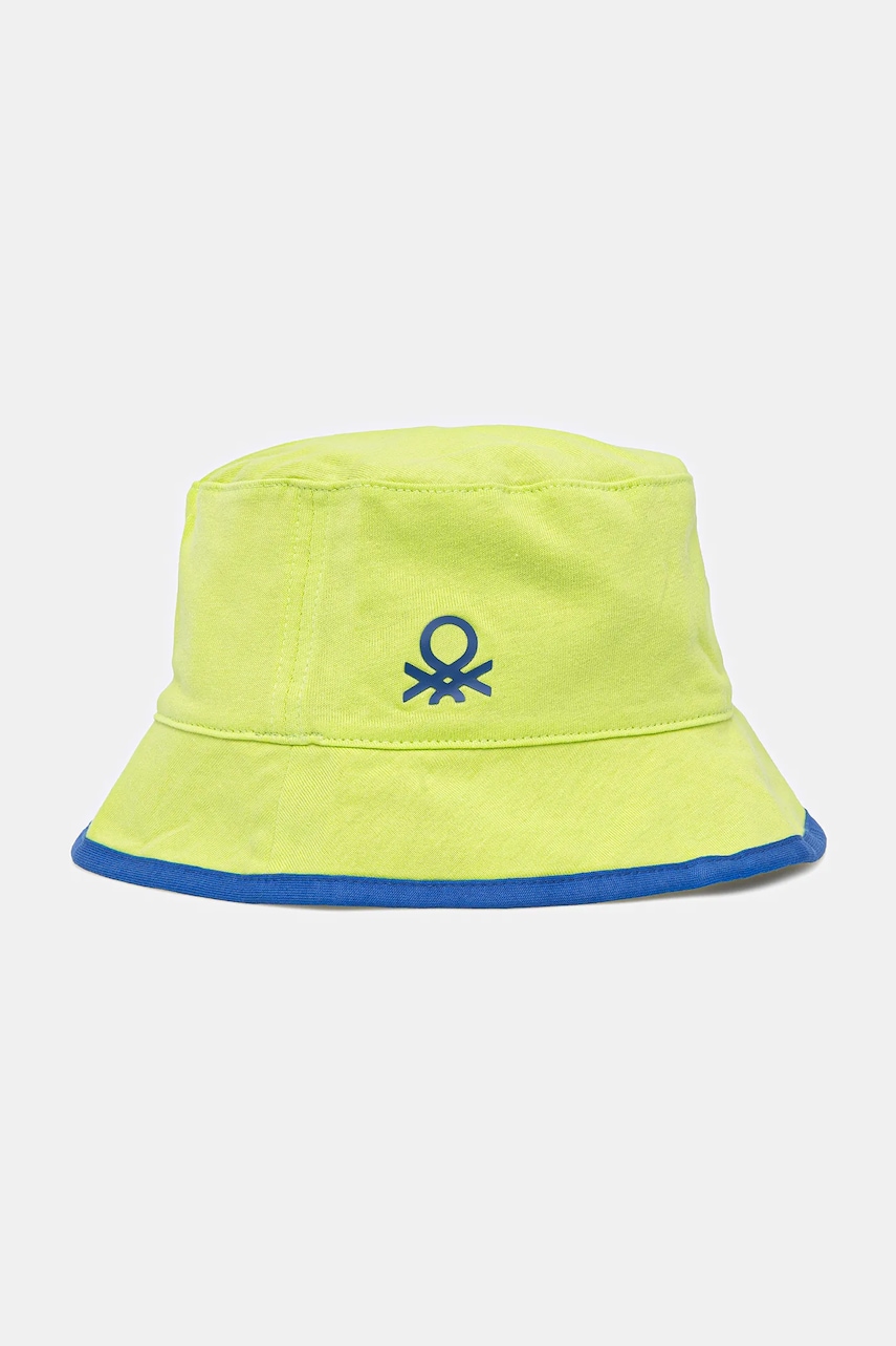 United Colors of Benetton pălărie reversibilă pentru copii culoarea verde, bumbac, 6YPLGA01G