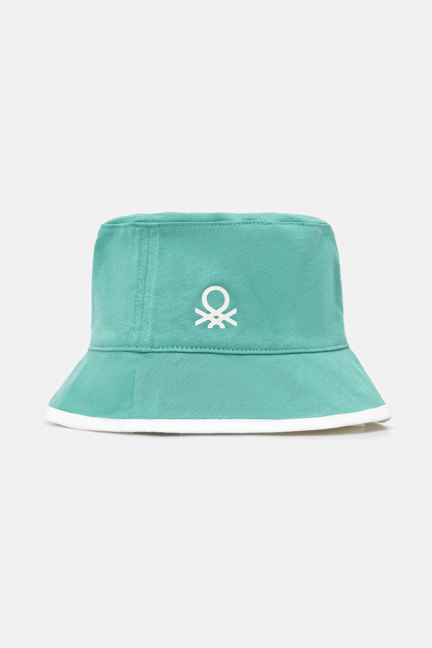 United Colors of Benetton pălărie reversibilă pentru copii culoarea verde, bumbac, 6YPLGA01G