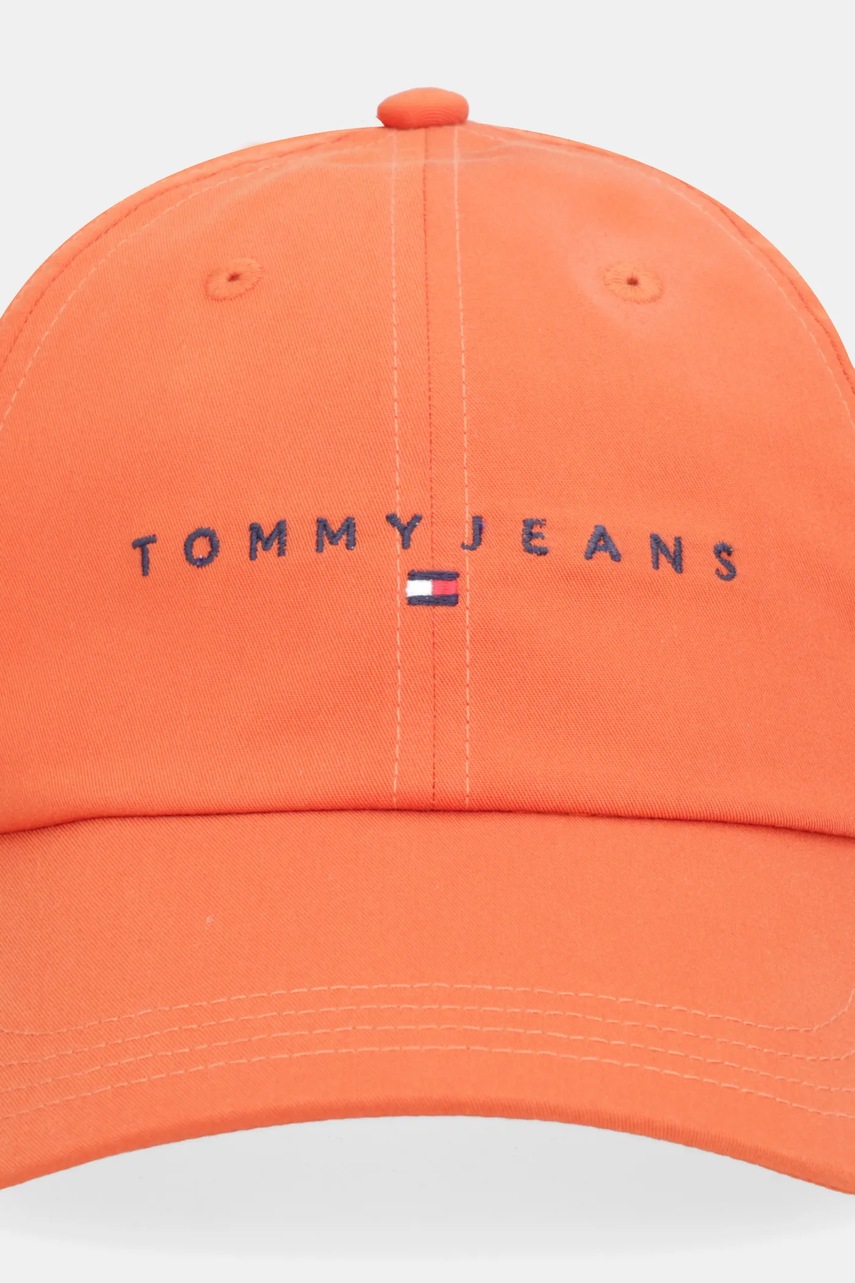 Хлопковая кепка Tommy Jeans 0 цвет коричневый с аппликацией AM0AM12958